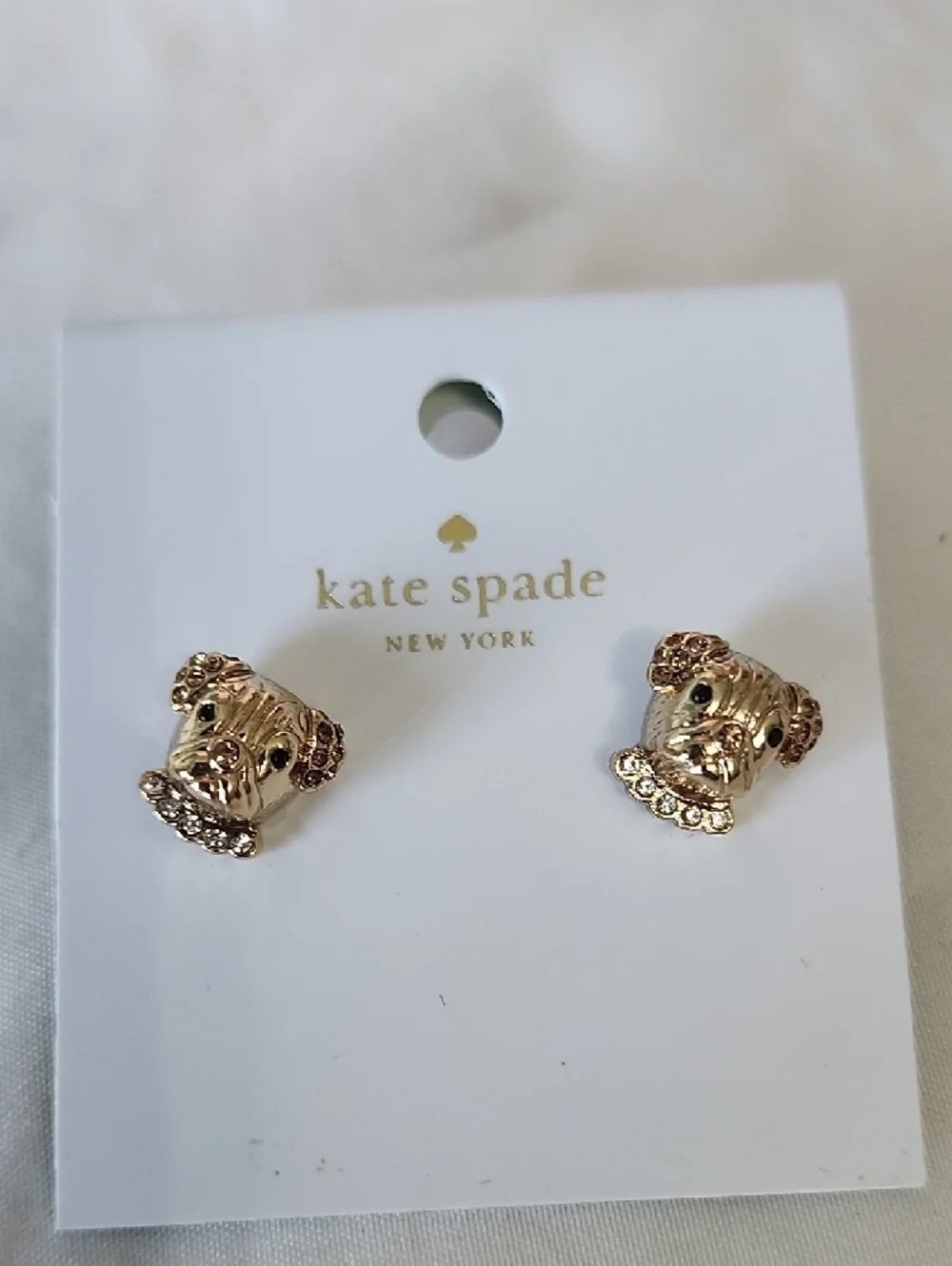 kate spade gold puppy head stud earrings